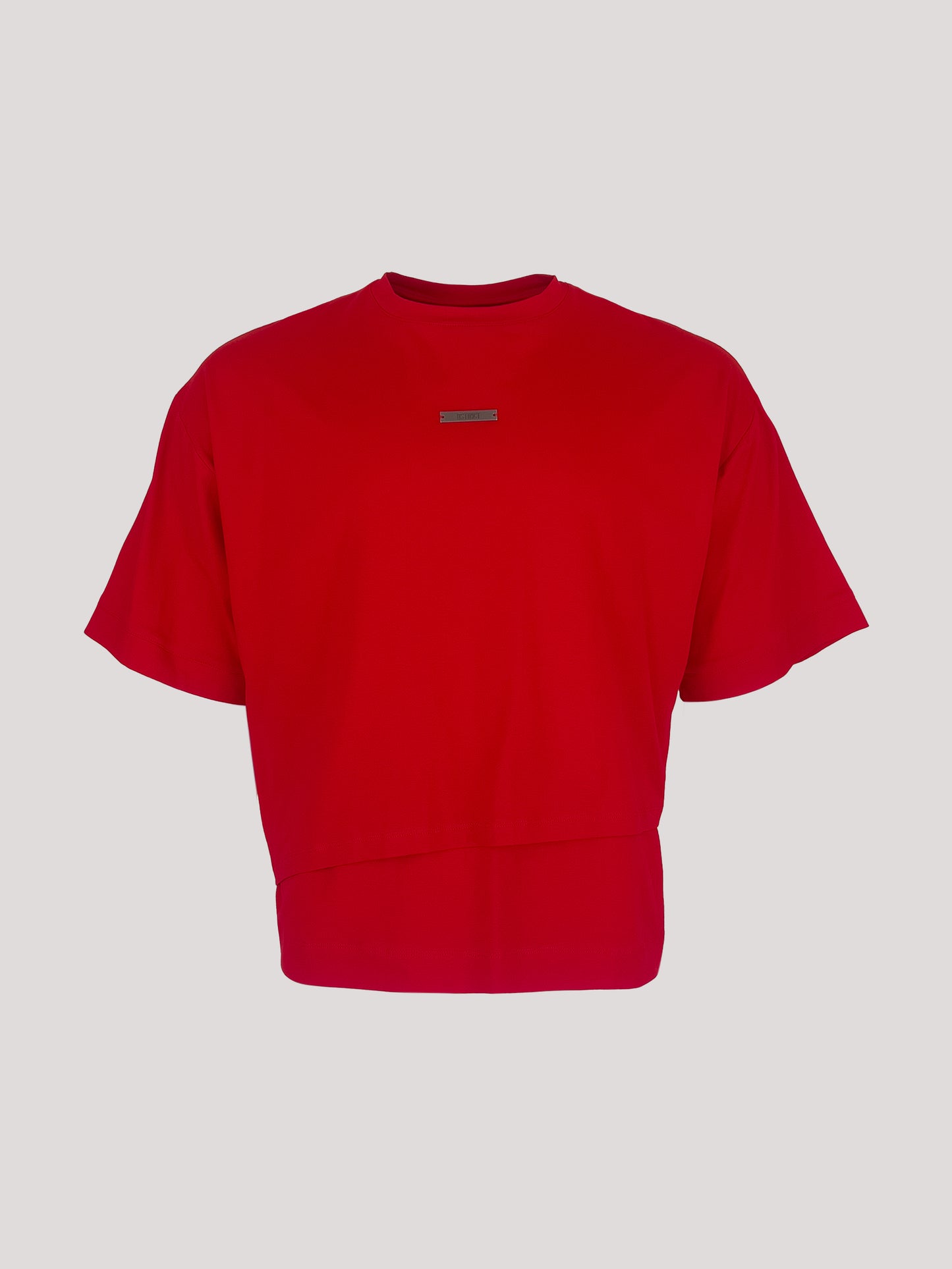 Dual Layer Cropped T-Shirt - Rosso