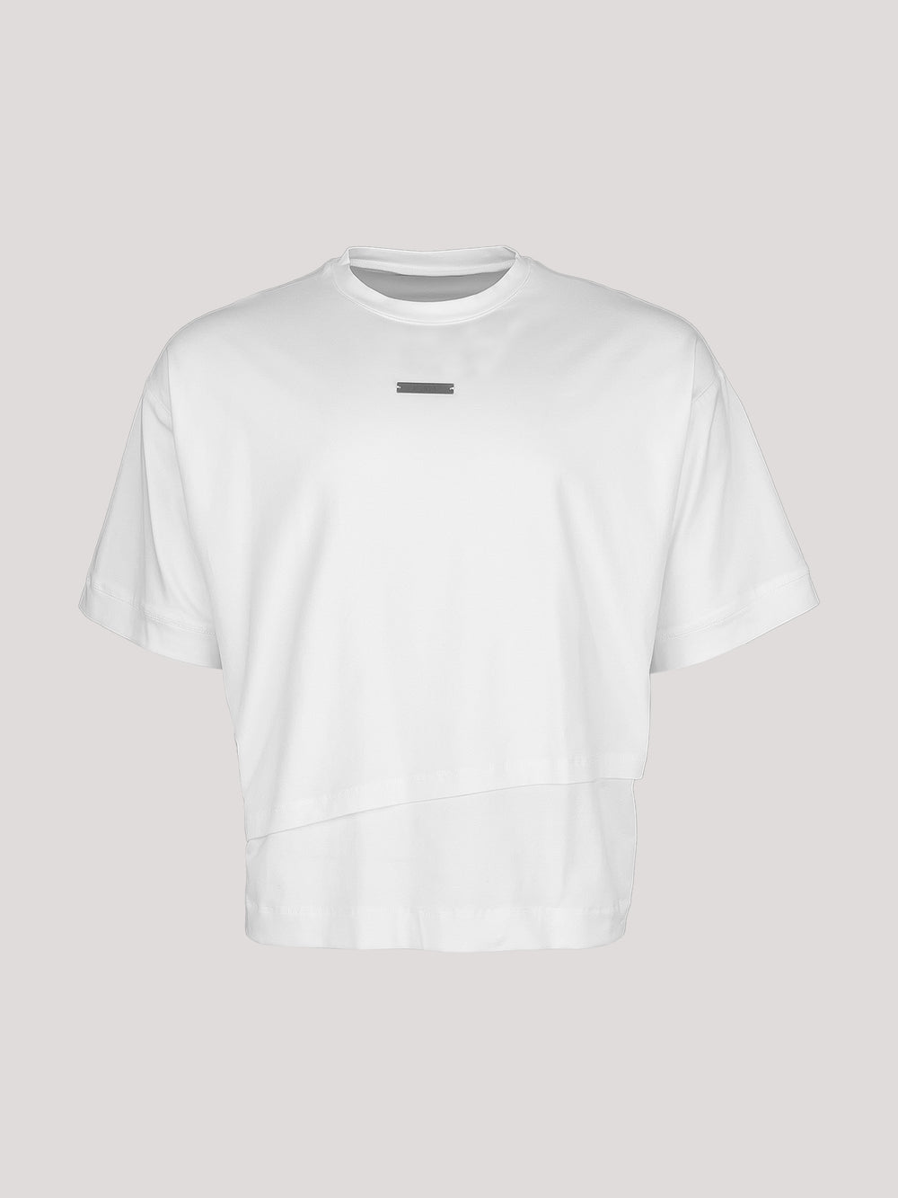 Dual Layer Cropped T-Shirt - Bianco